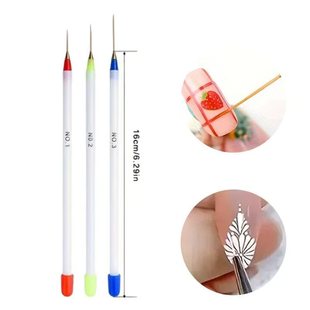 Cross-border Manicure Pen 3 Set Painted Drawstring Pen Plastic Pen Fine Line Pen Manicure Tools