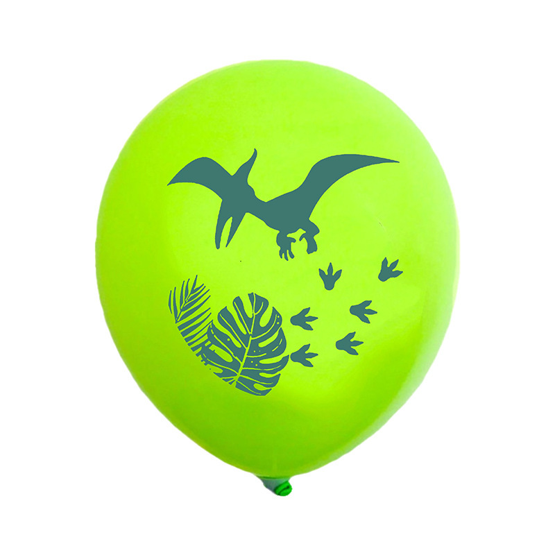 Amazon transfronterizo 12 pulgadas dinosaurio tema látex globo traje verde selva fiesta de cumpleaños decoración globo