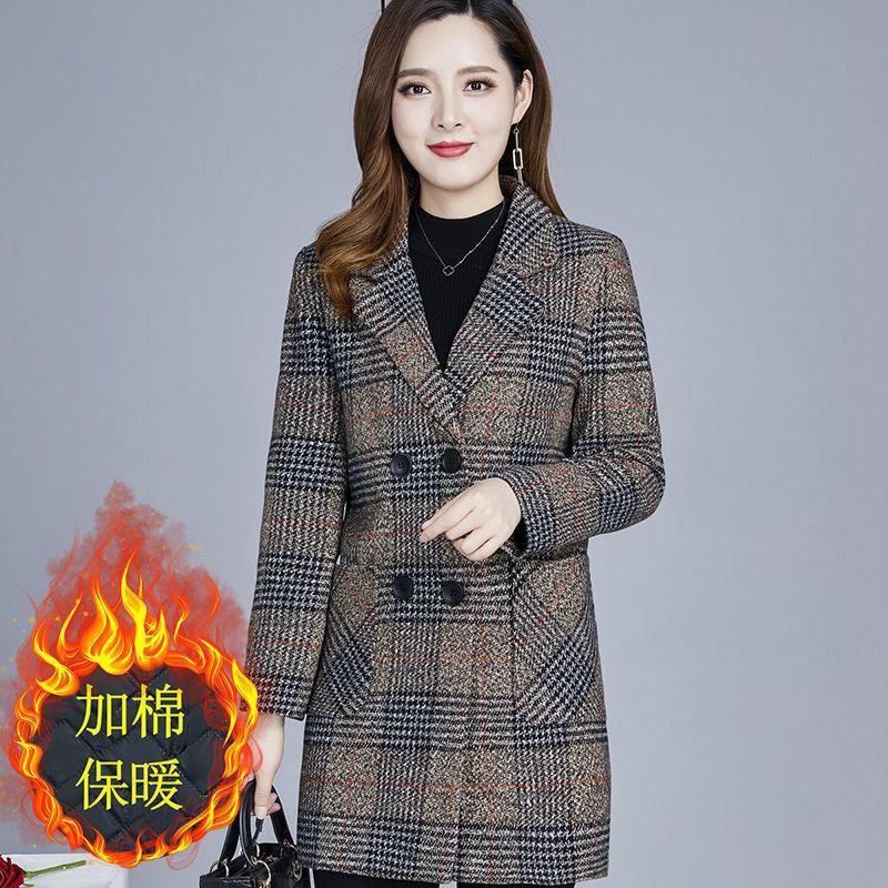 妈妈秋装2025新款外套气质中长款上衣40岁中老年女装春秋格子风衣|undefined