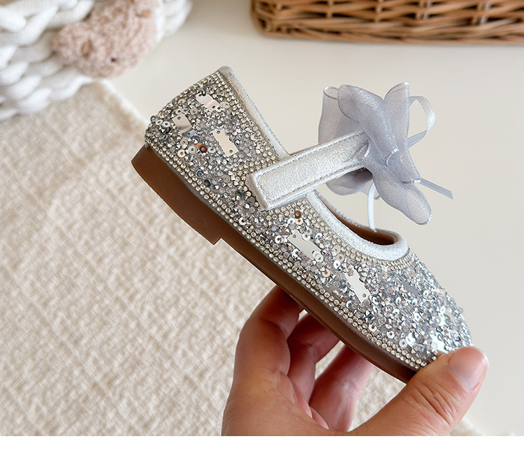 Girls Leather Dance Shoes With Crown And Bow For Performance_voghion.com