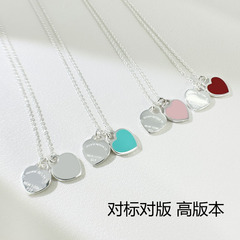T家エナメル工芸対標版純銀S925厚銀セイコー小衆軽豪華ネックレス女百合鎖骨
