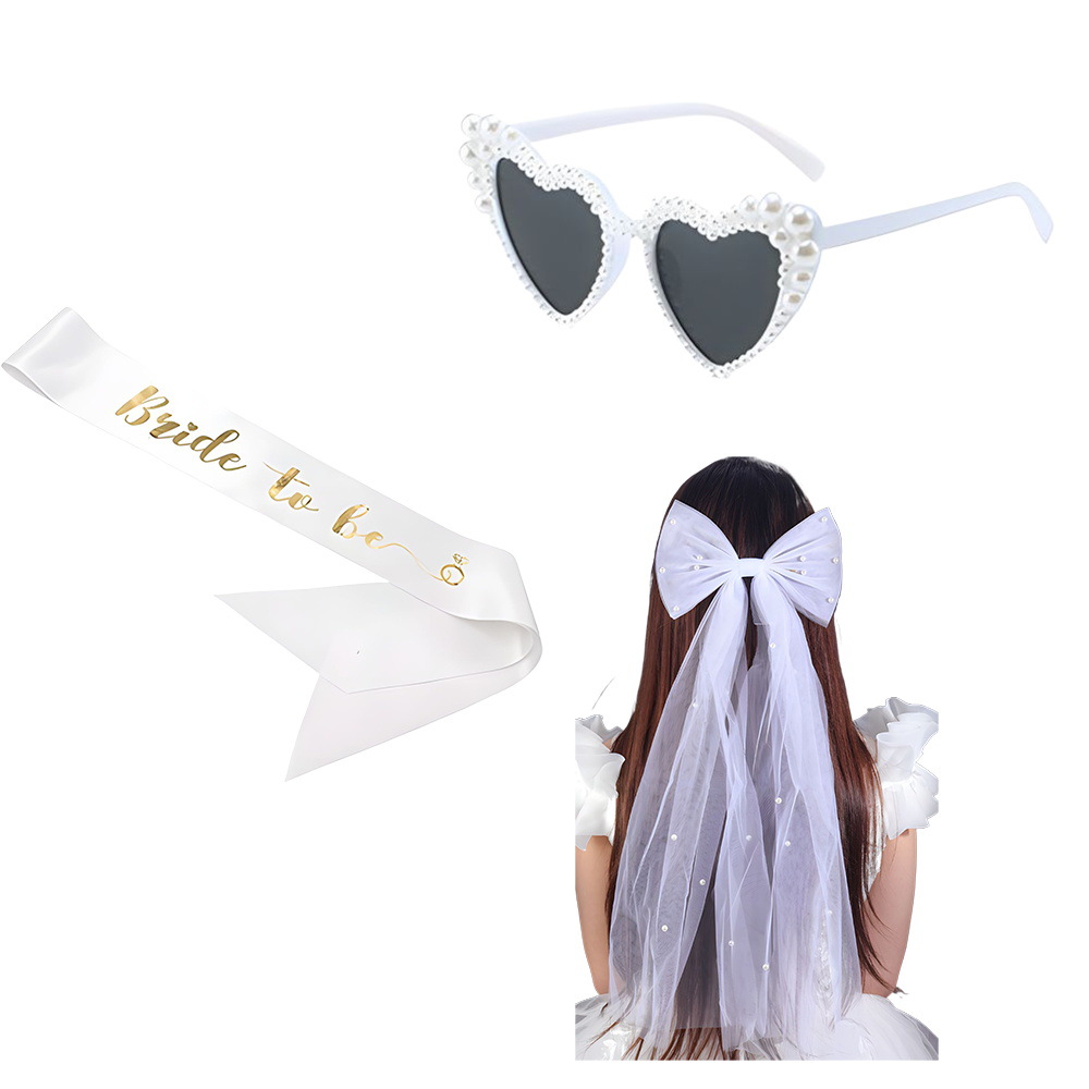 Visa de novia bride to be despedida de soltera team bride correas ceremoniales gafas conjunto de corona