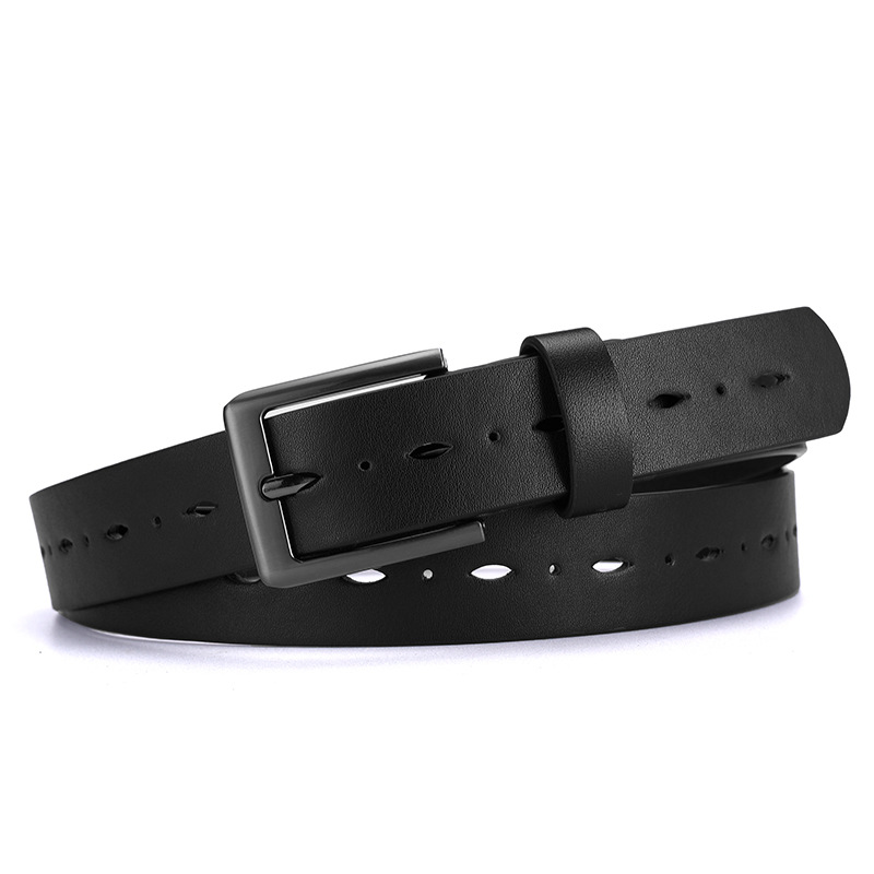High-End Multi-Hole Pin Buckle Trendy Men's Pants Belt Source Factory One-Piece Dropshipping_voghion.com