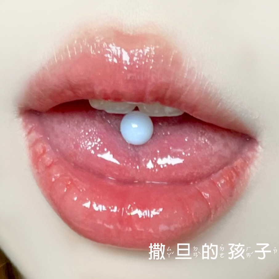 Labret stud lip piercing jewelry styling detail