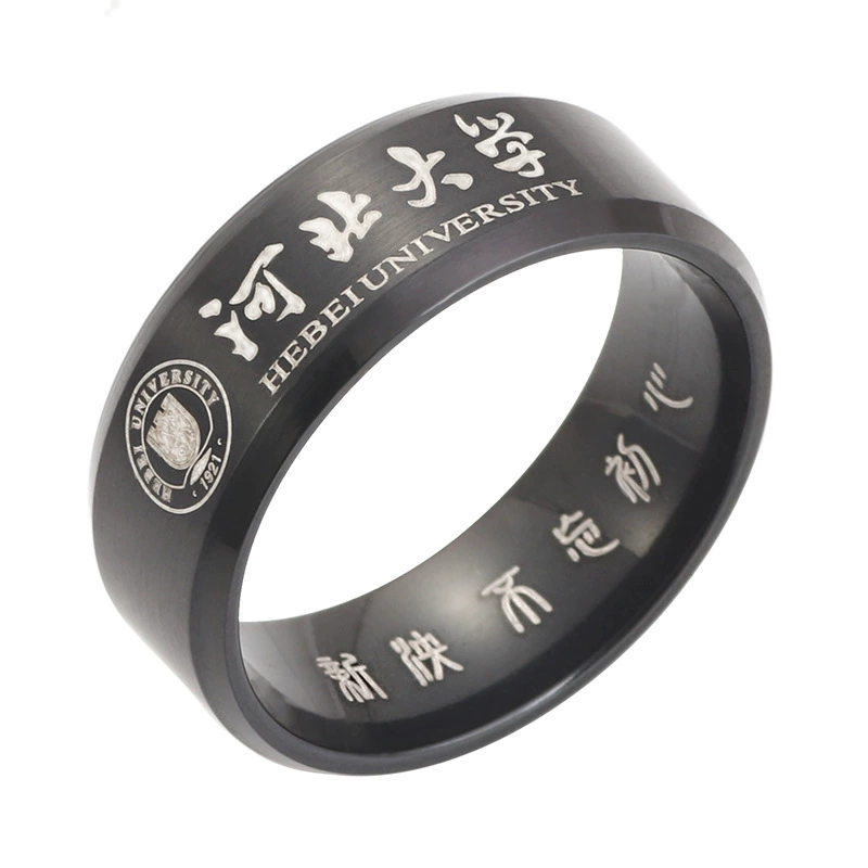 П commemorative Stainless steel ring, персональная гравировка, диаметр 6 мм или 8 мм, подарок студенту