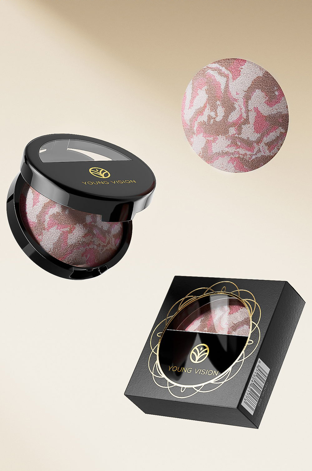 YOUNG VISION 4-color Pork Belly Baking Powder Foundation is a fine and smooth powder that can enhance skin tone and set the makeup undefined