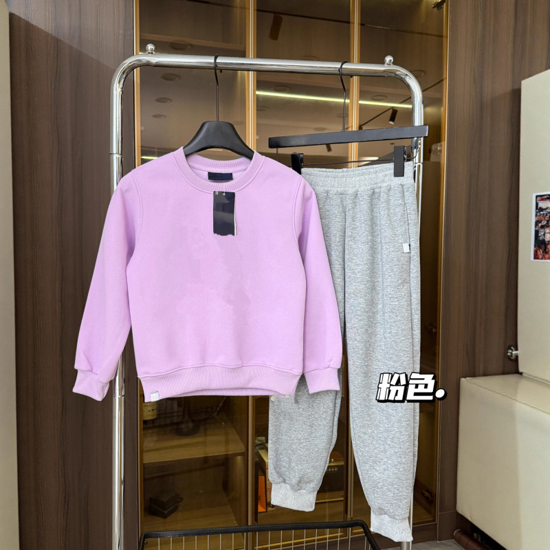 bh6215秋季男女中大童熊猫工厂联盟印花飞1了圆领卫衣运动套装|undefined