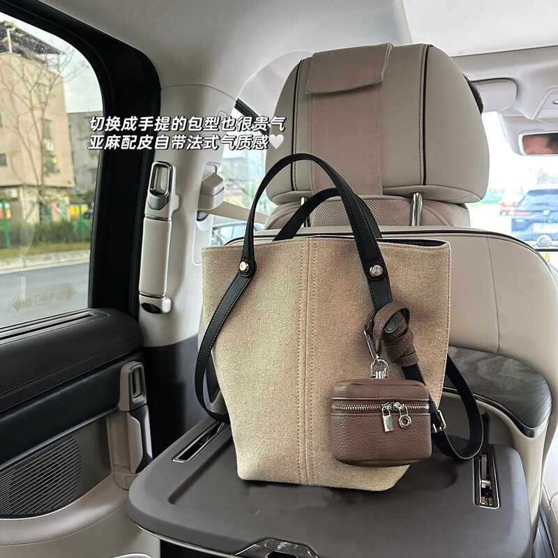 小众亚麻大容量水桶包高级感百搭腋下包2025复古通勤单肩手提包女|undefined