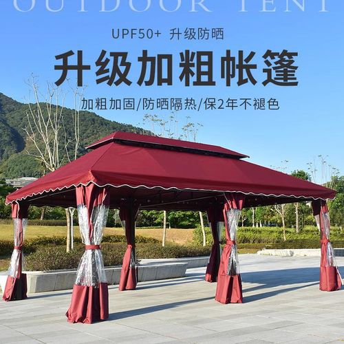 Outdoor Four Column Pavilion Iron Art Pavilion Outdoor Pavilion Courtyard Roman Tent Sunshade Canopy Car Show Tent 