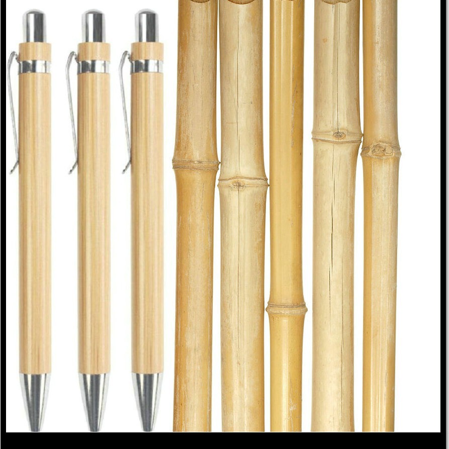 Foreign trade loan Pen bamboo stationery low price using pull gourd color conference hotel real material ballpoint pen