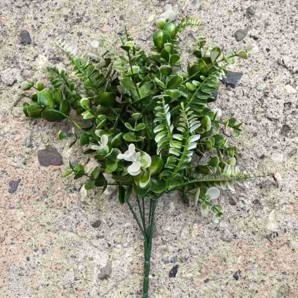 Plantas verdes artificiales pequeñas plantas retardantes de llama B1 SGS certificación de la UE informe retardante de llama simulación de plantas artificiales de haz