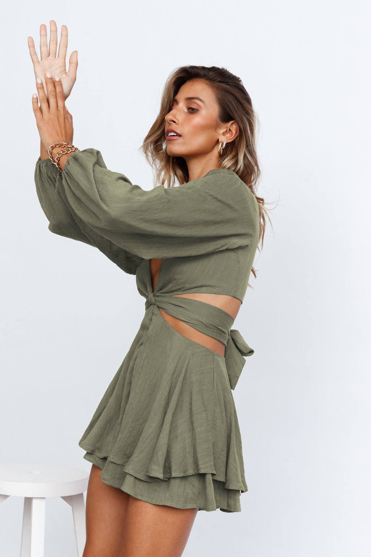 Solid Color Pantskirt Deep V-neck Slim Fit Jumpsuit - Jumpsuits & Rompers - Uniqistic.com