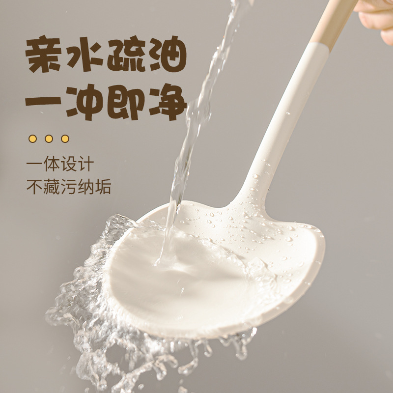 新款硅胶蘑菇铲双拼色硅胶铲家用不粘锅适用铲勺耐高温炒菜铲批发