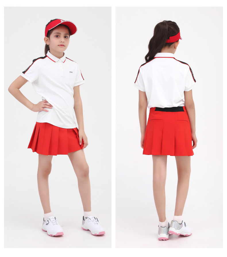 Váy golf bé gái thể thao chữ A thoáng khí mùa hè — QZ069 Màu Đỏ, QZ069 màu xanh hải quân, QZ069 màu đen, QZ069 màu trắng chi tiết 12