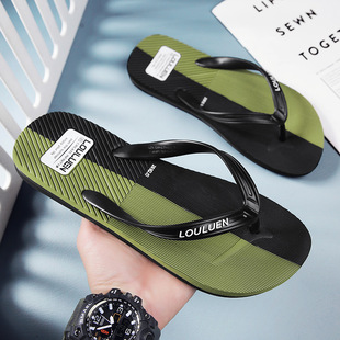 2024 New Flip-Flops Men's Summer Outdoor Beach Shoes Korean Style Casual Flip-Flops Sandals for Outerwear Trend