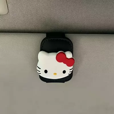 Receipt Clip, Car Glasses Clip/Bill Clip - black-glasses-clip-red-kt-cat
