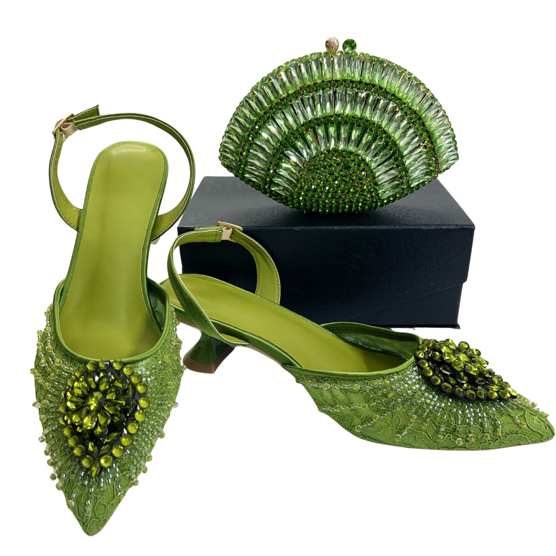 Zapatos de estilo italiano nuevos tacones altos zapatos de seda de encaje zapatos de banquete de mujer zapatos de punta image 5