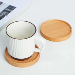 Creative Japanese Beech Wood Coasters Desk Insulation Pad Round Dinner Mat Wooden Coffee Cup Mark Cup Base Tray Cup Dish