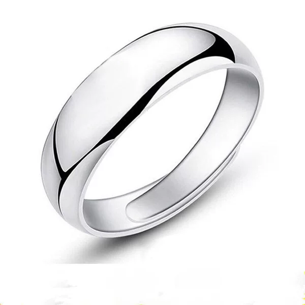 Feihong Jewelry Copper Silver-Plated Ring Couple Bare Body Glossy Simple and Elegant Japanese and Korean Simple Fashion Factory Direct Sale