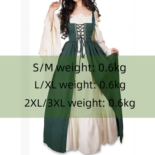 Amazon AliExpress Medieval Halloween Renaissance Dress Belted Square Neck Cosplay Dress