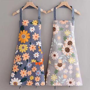 Household Cotton Breathable Canvas Apron Women's Oil-proof Wear-resistant Work Clothes Cooking Waist Enlarge Men's Internet Celebrity Same Style