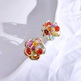 Colorful small fresh ear jewelry niche sweet simple small flower earrings new fashion temperament women's earrings wholesale