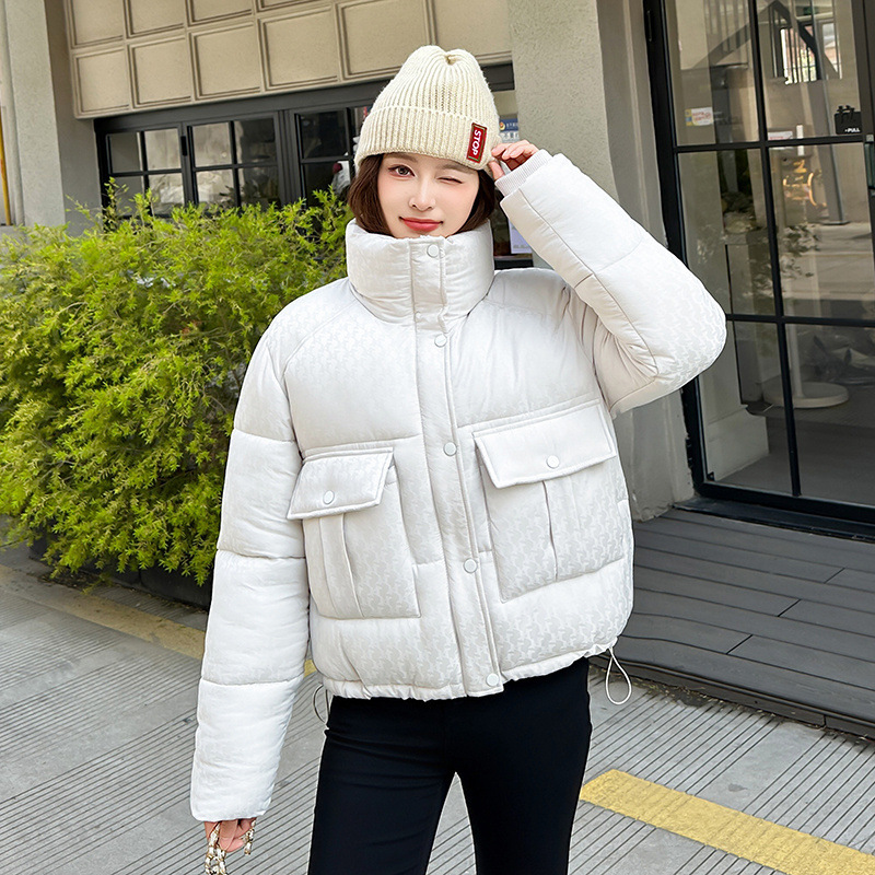 2025 フード付きダウンコットンコート婦人服新しいショート冬韓国スタイル大きいサイズ厚みのあるスタンドカラーコットンジャケットトレンディ|undefined
