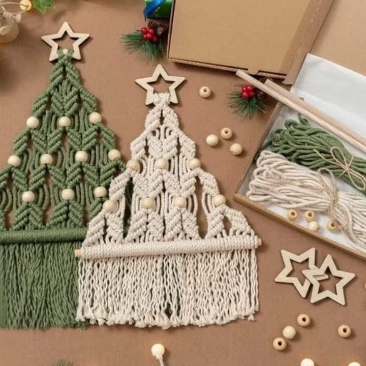现货秒发 Macrame DIY Christmas Tree 圣诞礼物 圣诞树编织包套
