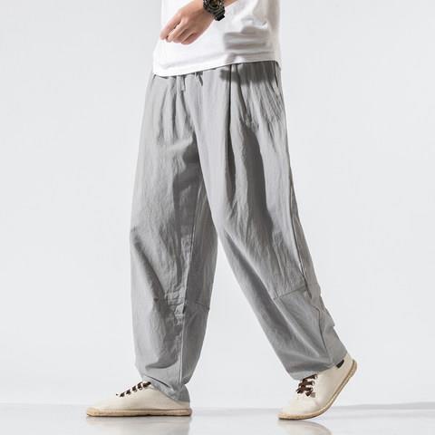 Pantalones de meditación Zen Pantalones de lino finos para hombres Pantalones de yoga para mujeres Pantalones de monje sueltos Pantalones de meditación para hombres