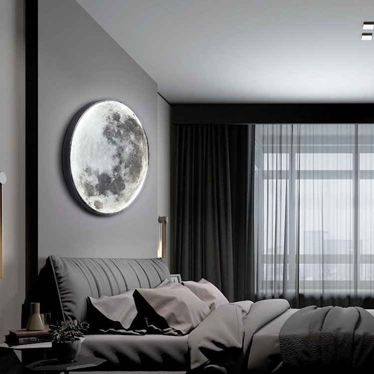 Luz de techo led luna moderna minimalista sala de estar pasillo comedor cabecera de cama
Lámpara de pared redonda para proteger los ojos de la montaña