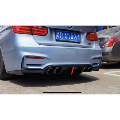 Big Surrounded | 2013-2019 BMW 3 Series, M3 - m3-rear-lip-with-lights-gloss-black