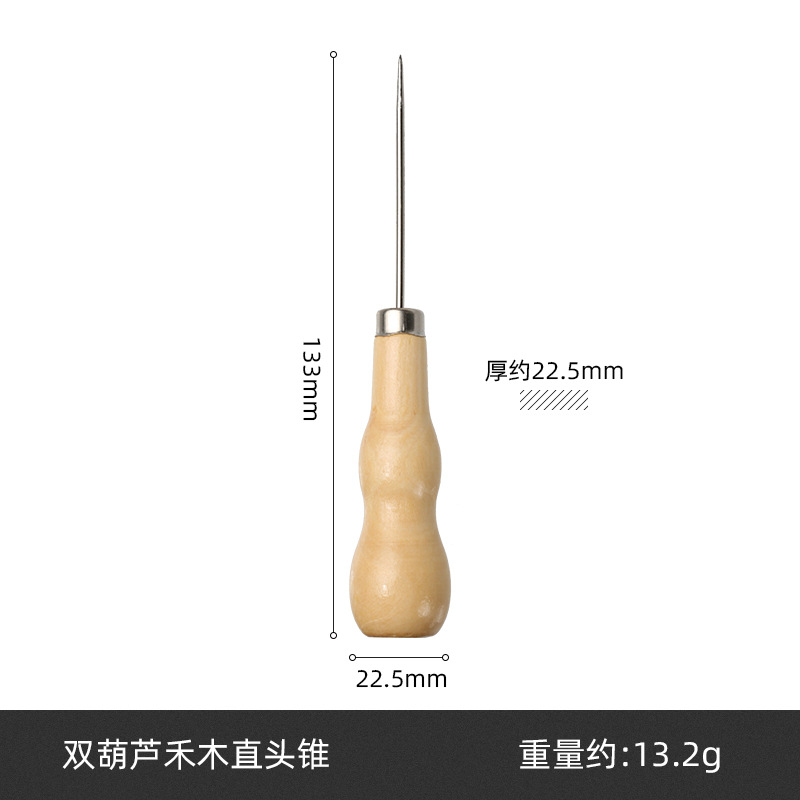 Nuevas herramientas de costura de cuero forma de calabaza mango de madera puncher herramientas hechas a mano en stock al por mayor