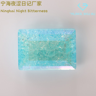Wholesale pointed bottom ice flower moonlight rectangular right angle through bottom crystal glass drill explosive stone crack nail drill shoe bag