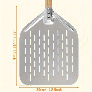Stainless Steel Pizza Shovel Perforated Cake Transferer Long Handle Square Pizza Shovel Kitchen Baking Tools Wholesale