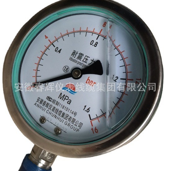 不锈钢耐震压力表防震压力表YJTN-100充硅油