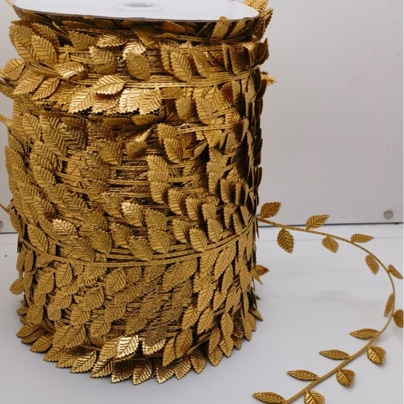 Ultrasonic Sawtooth Gold Leaf Ribbon for DIY Lace Decoration, Lighting Accessories, Ultrasonic Embossed Hat Decoration Ultrasonic Sawtooth Gold Leaf Ribbon for DIY Lace Decoration, Lighting Accessories, Ultrasonic Embossed Hat Decoration
