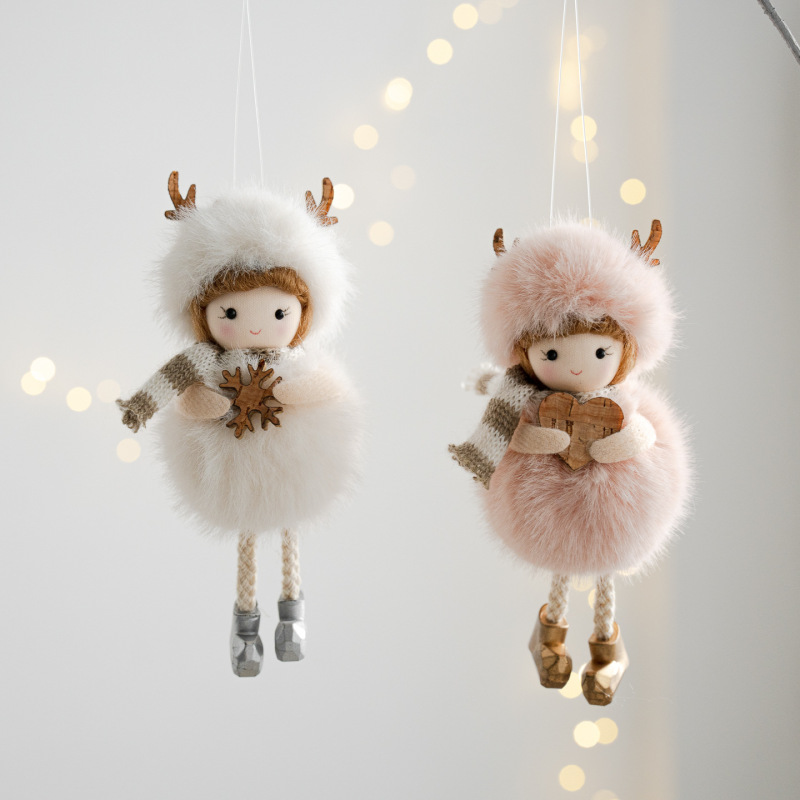 クリスマス装飾ぬいぐるみ天使の女の子のペンダントクリスマスツリー装飾ペンダントホームホリデー装飾ペンダント|undefined