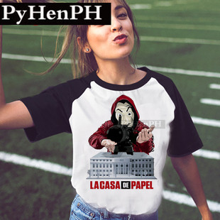 La casa de papel T shirt �����n����߅T��Ů��������H�b��