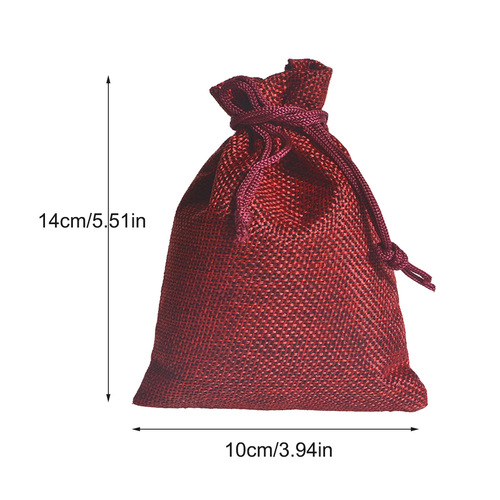 Cross-border burlap drawstring pocket wedding party gift bag Christmas jewelry bag diy burlap bag drawstring pocket