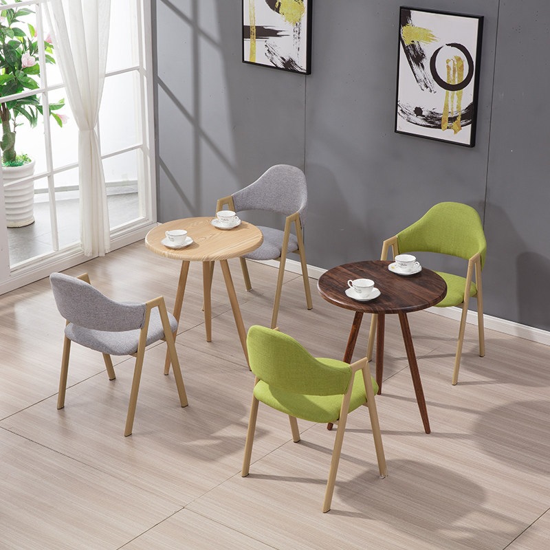 Bjpyg17 Simple Meeting Table and Chairs for Reception and Leisure, Small Coffee Table for Dessert and Milk Tea Shop, Small Round Table for Leisure