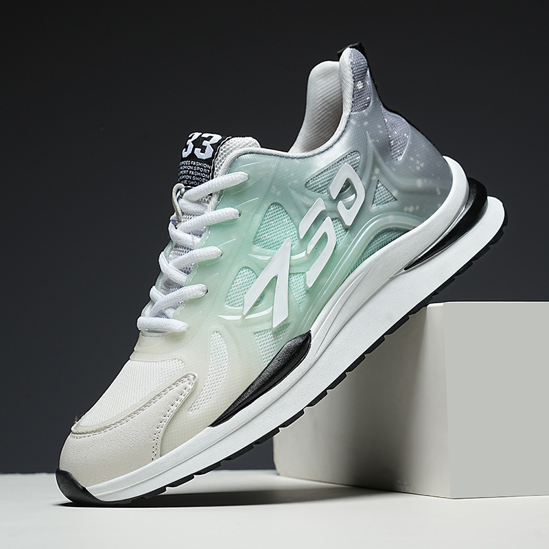 2025 new sports casual men's shoes increased 6CM outdoor sneaker men's gradient color trend small size shoes