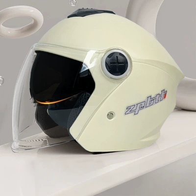 3C certification electric car helmet women's winter warm battery car helmet men's motorcycle double mirror anti-fog helmet (Motorcycle Safety Supplies) - 288-milkshake-apricot-sunscreen-double-mirror-one-size-fits-all