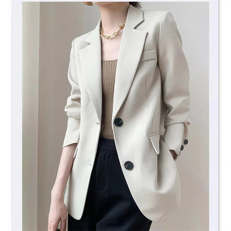 Spring and Autumn New Korean Style Elegant Fashion All-match Design Sense Niche Suit Brown Small Suit Jacket Women's Trendy