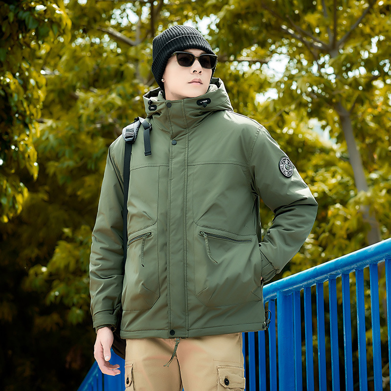 秋冬加厚棉服连帽冲锋衣男士外套2025新款户外棉服男女同款登山服|undefined