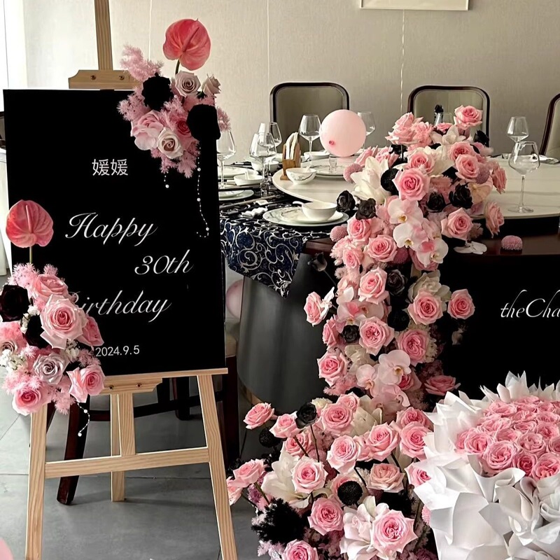 Hotel banquet birthday artificial flower decorations dopamine ornaments floor-standing tabletop waterfall flowers biomimetic Hotel banquet birthday artificial flower decorations dopamine ornaments floor-standing tabletop waterfall flowers biomimetic
