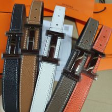 新品皮带女细腰带韩版简约糖果色皮带金色字母H工字扣跨境批发