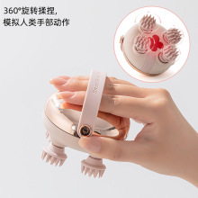 跨境智能头部无线揉捏按摩器红光热敷迷你解压电动按摩仪智能解压