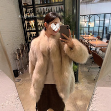 CC皮草 长款万年七代！Saga芬兰 仿狐狸毛皮草外套女冬装毛大衣