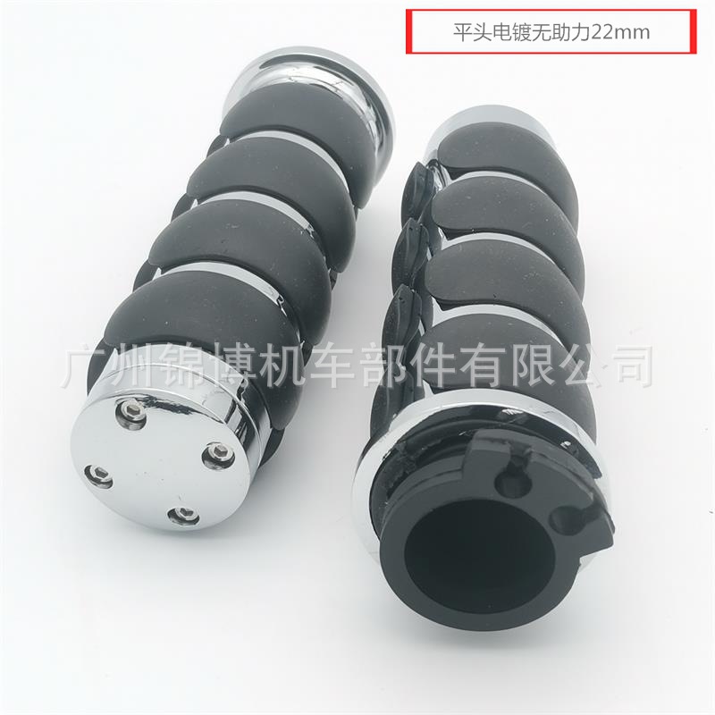 Retro Style – Ha Lei Motorcycle Handle Cover - flat-head-chrome-no-assist-22mm