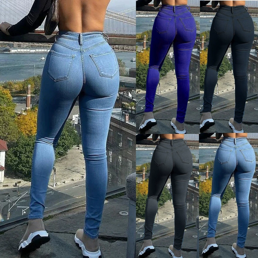 Европейские и американские джинсы джинсы большого размера женские брюки-карандаш сексуальная обтягивающие ягодицы JN08